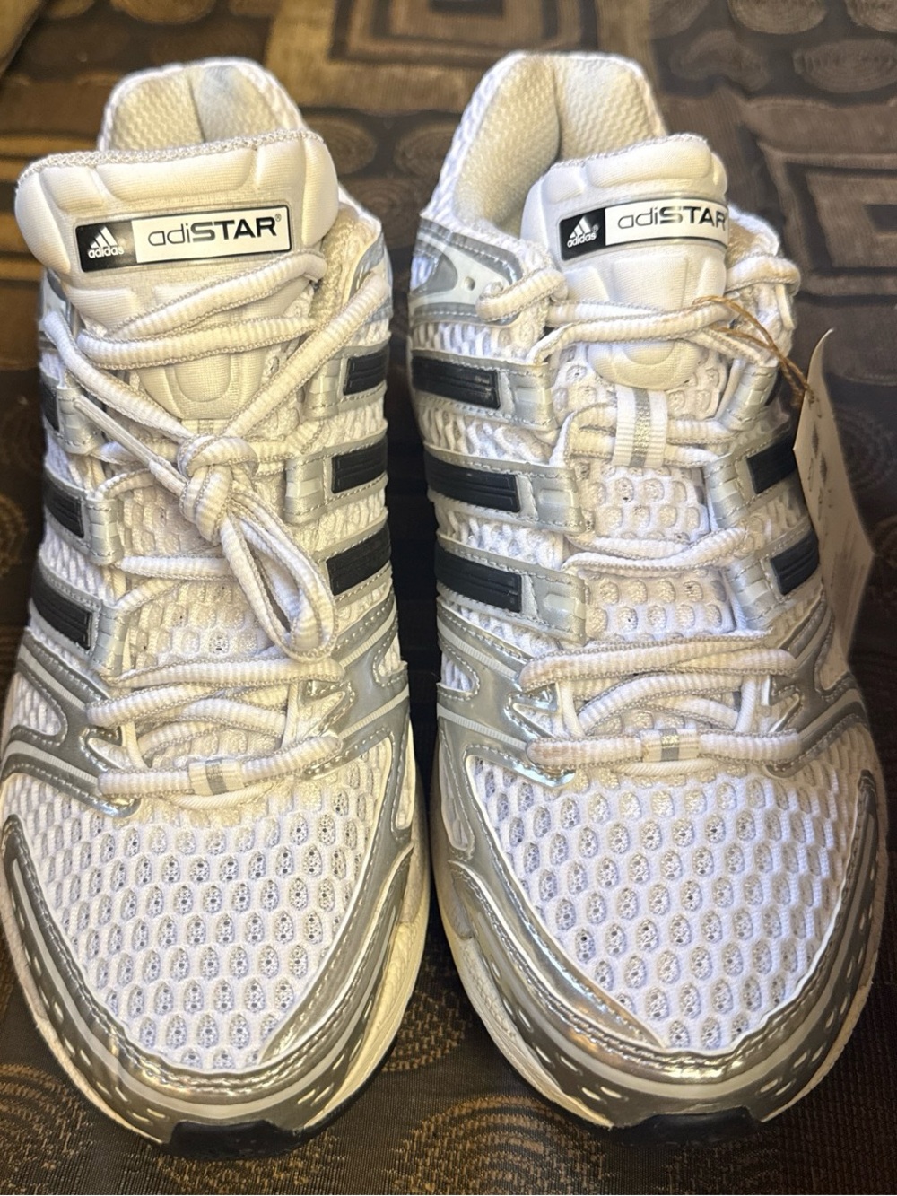 adidas adiSTAR Women's White with Silver and Black Athletic Running Shoes